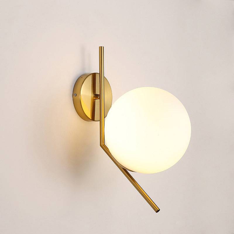 Golden Bend Glow: Frosted Ball Wall Show Light